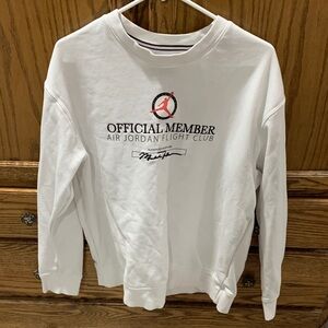 Jordan White Sweatshirt with Red Logo